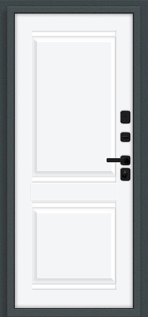 Входная дверь Thermo Некст МФ/SBlack Старк антрацит/White Silk BR6218 внутренняя сторона
