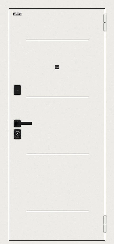 Входная дверь Аура/SBlack Шагрень белая/White Silk BR6351 внешняя сторона