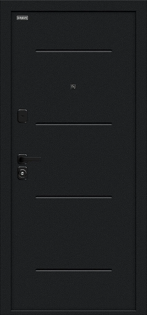 Входная дверь Граффити-1 Инсайд/SBlack Букле черное/Snow Art BR6224 внешняя сторона