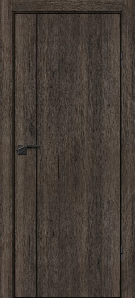 Фото Межкомнатная дверь P-21  черный молдинг PET,  кромка ABS черная c 4-х ст. Дуб темный