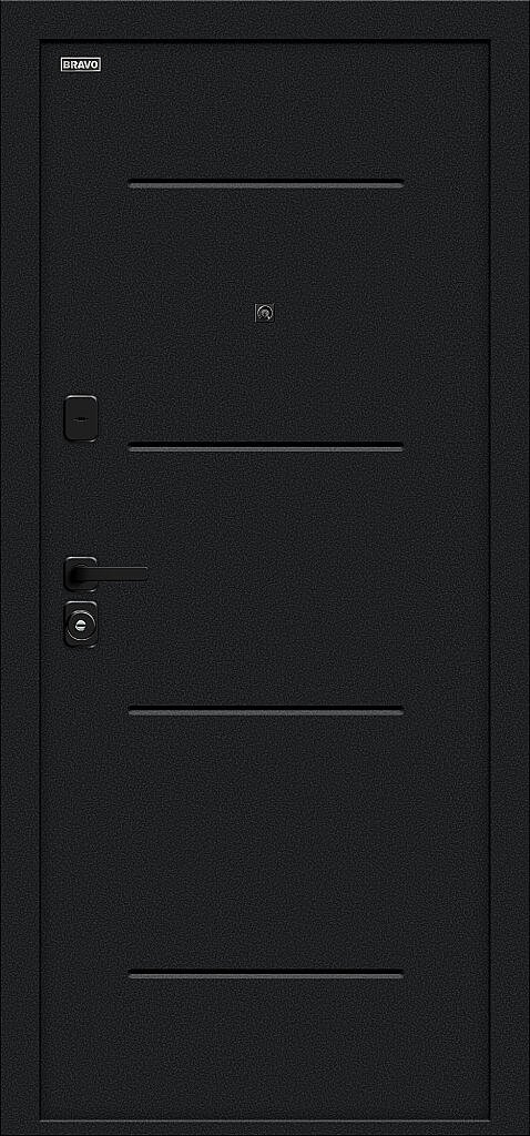 Входная дверь Граффити-1 Инсайд/SBlack Букле черное/Slate Art BR6223 внешняя сторона