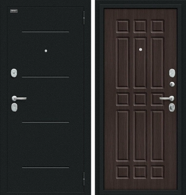 Входная дверь Мило Букле черное/Wenge Veralinga BR4303